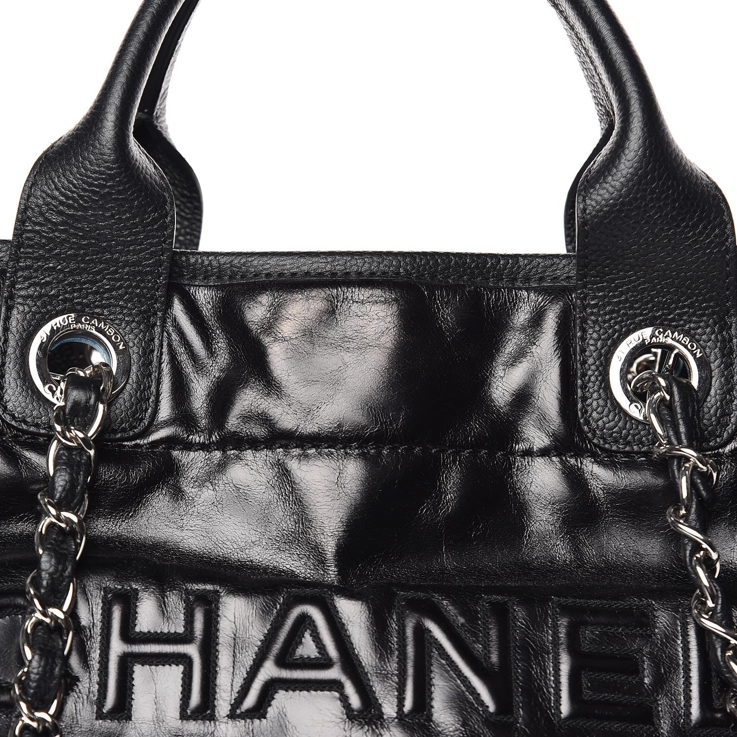 Chanel Glazed Calfskin Large Deauville Tote Black 13 of 14