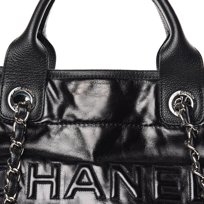 Chanel Glazed Calfskin Large Deauville Tote Black 13 of 14
