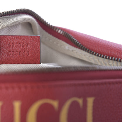 Gucci Grained Calfskin Logo Belt Bag Hibiscus Red 9 of 9