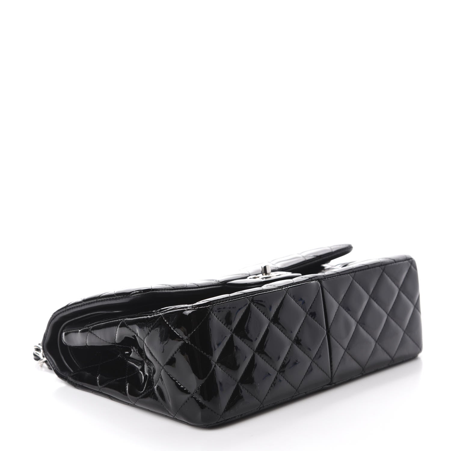 Chanel Patent Quilted Jumbo Double Flap Black 4 of 13