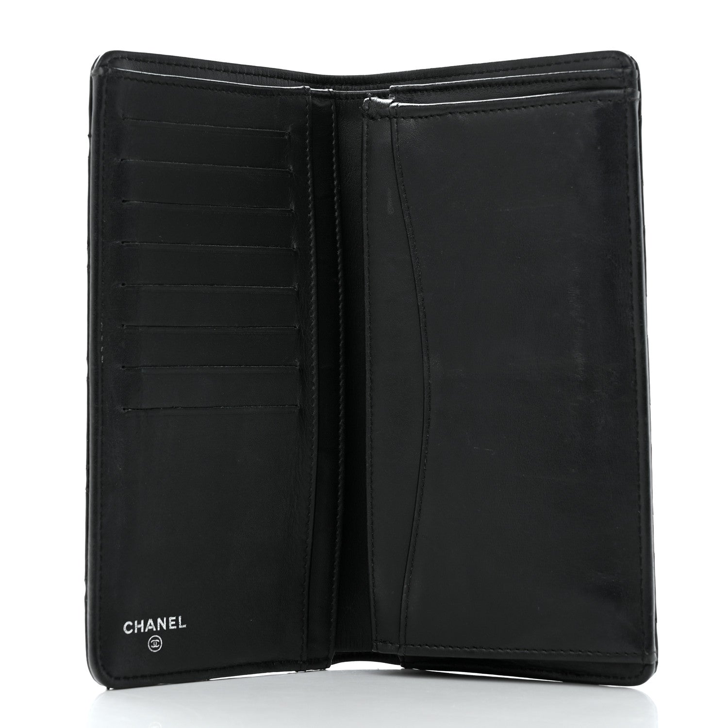 Chanel Patent Calfskin Quilted Yen Wallet Black 5 of 9