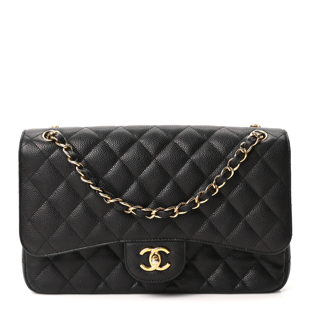 Chanel Caviar Quilted Jumbo Double Flap Black 1 of 12