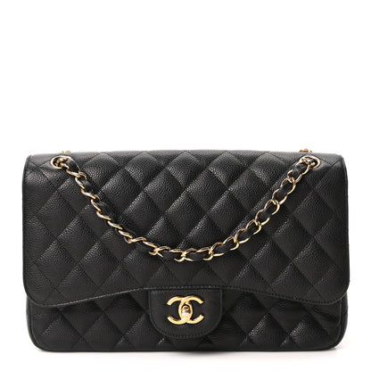 Chanel Caviar Quilted Jumbo Double Flap Black 1 of 12