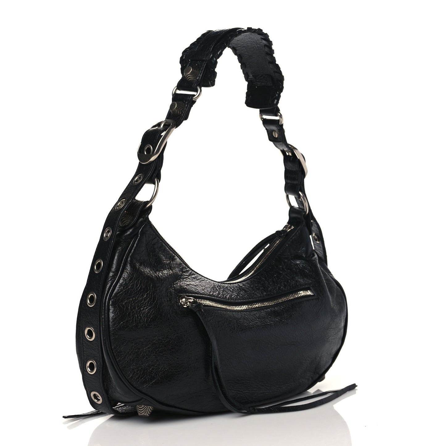 Agneau Arena Small Le Cagole Shoulder Bag Black