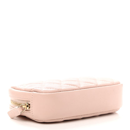 Chanel Caviar Quilted Small Curvy Pouch Cosmetic Case Light Pink 4 of 8