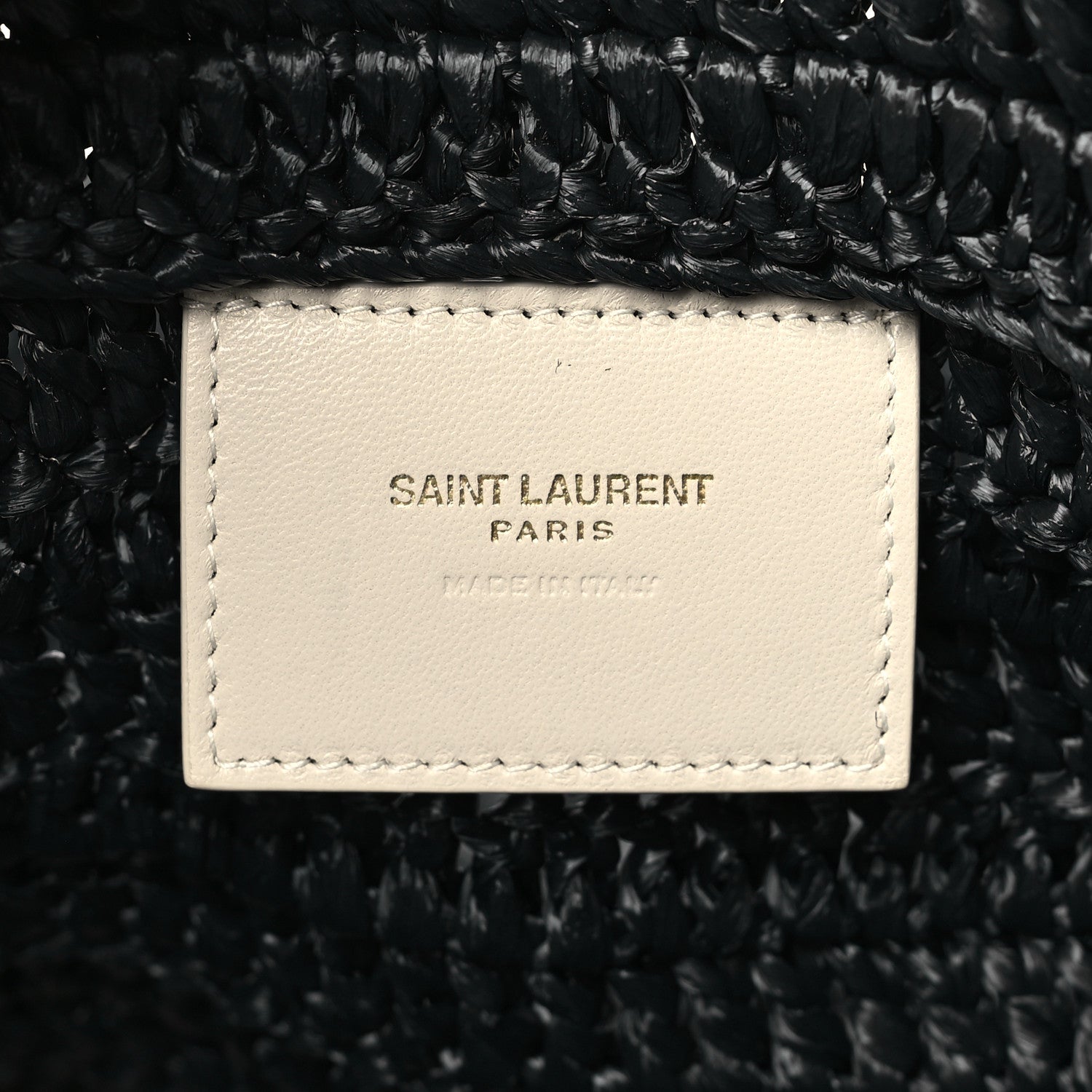 Saint Laurent SAINT LAURENT Raffia Rive Gauche Tote Black 6 of 10