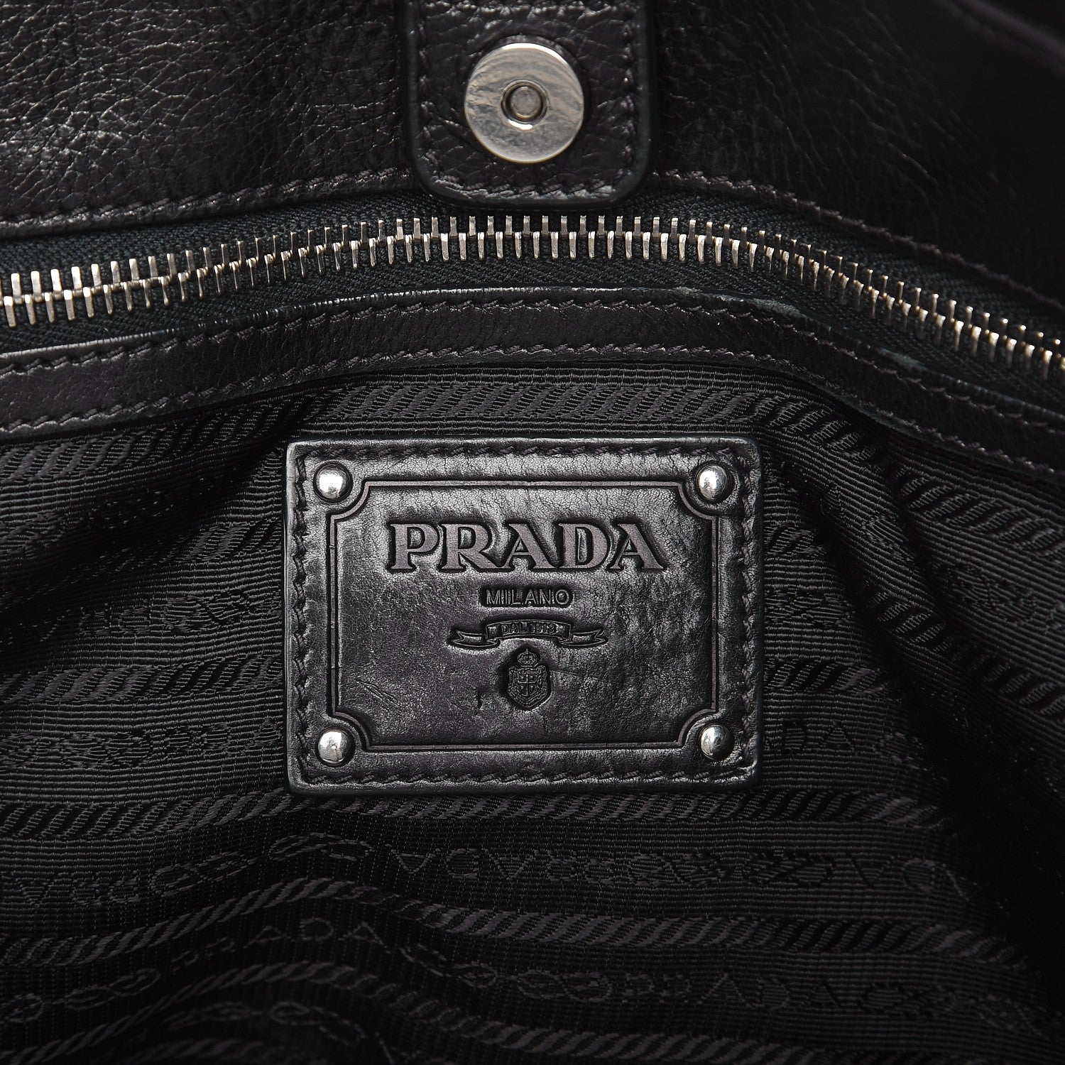 Prada Soft Calf Pleated Shoulder Bag Nero Black 6 of 12