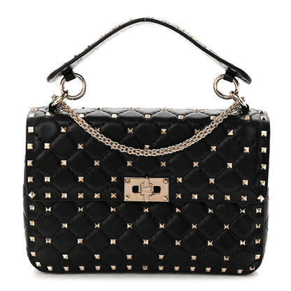 Valentino Garavani Nappa Medium Rockstud Spike Shoulder Bag Black 1 of 9