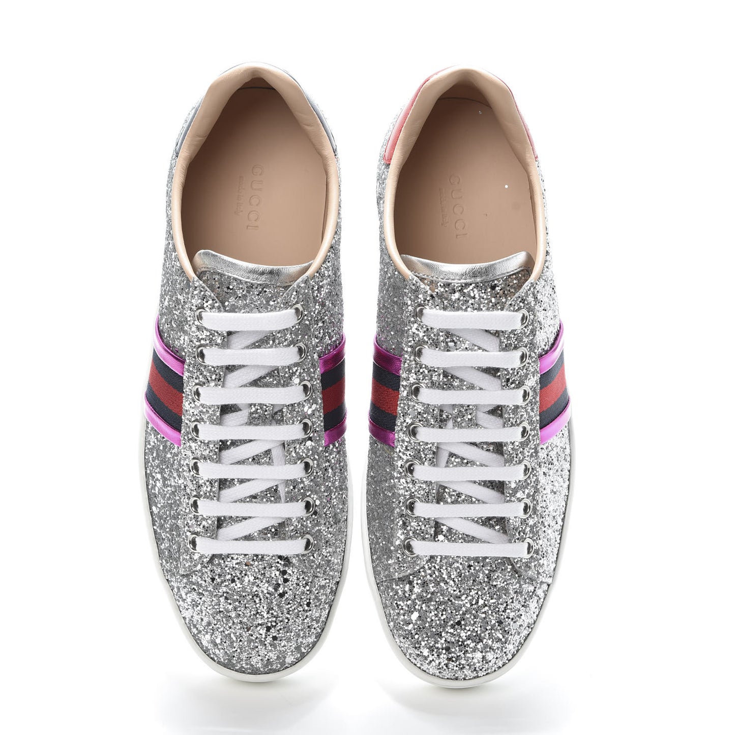 Glitter Web Womens Ace Sneakers 38.5 Silver