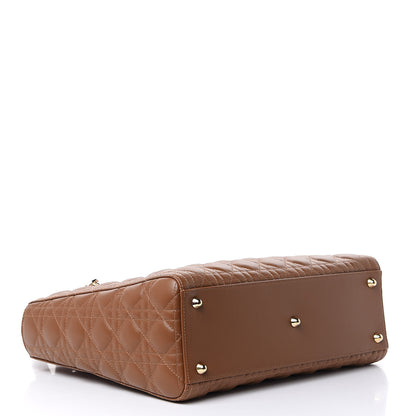 Christian Dior Lambskin Cannage Large Lady Dior Tan 4 of 9