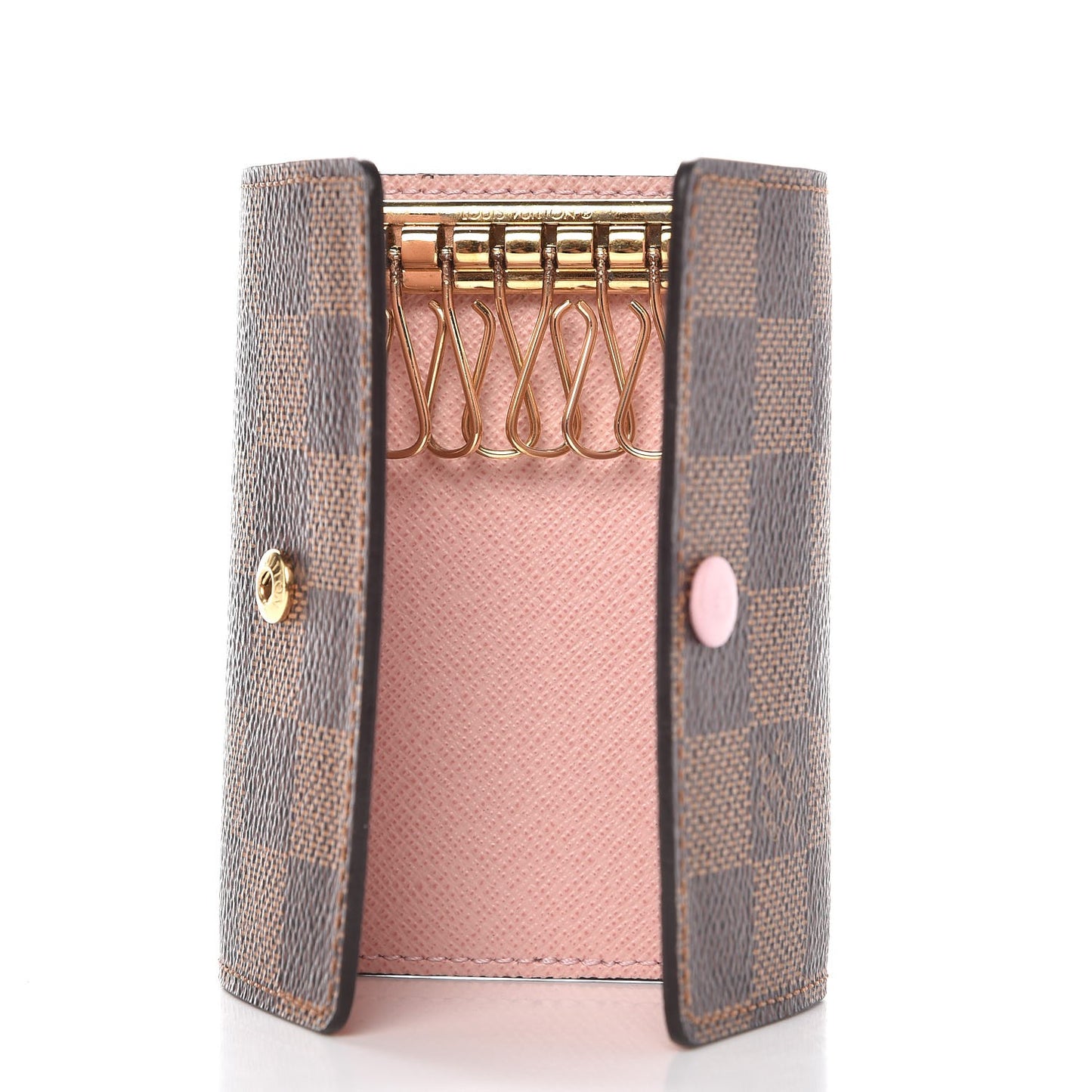 Damier Ebene Multicles 6 Key Holder Rose Ballerine