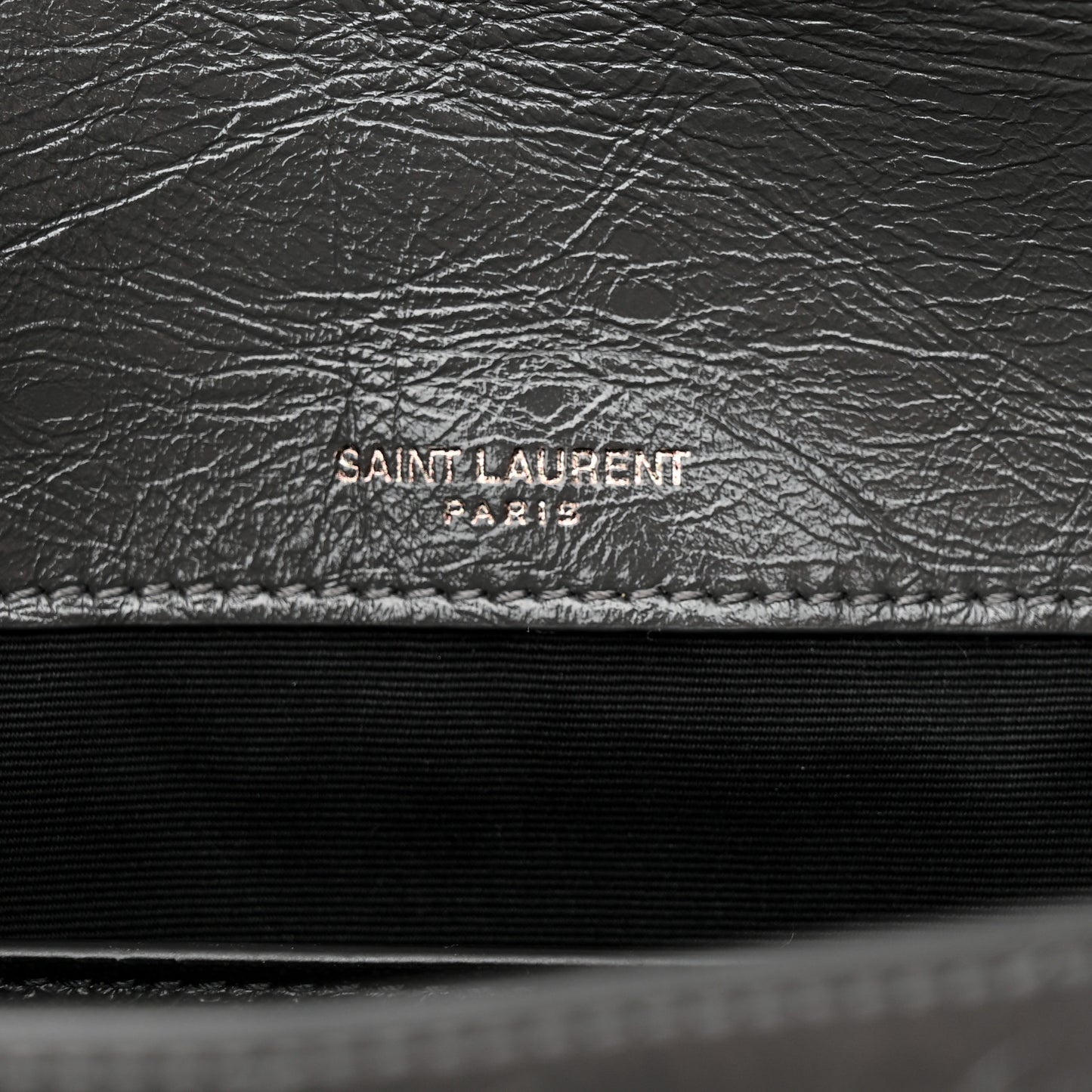 Crinkled Calfskin Matelasse Monogram Baby Niki Chain Satchel Storm