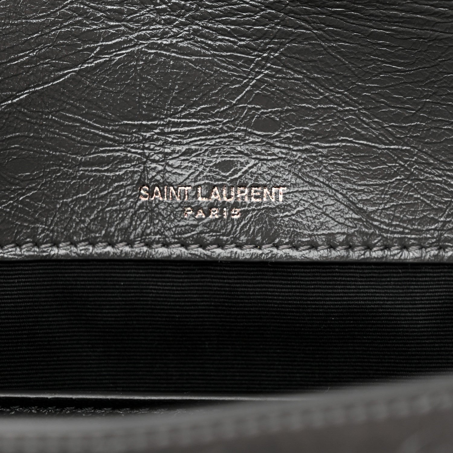 Saint Laurent Crinkled Calfskin Matelasse Monogram Baby Niki Chain Satchel Storm 6 of 11
