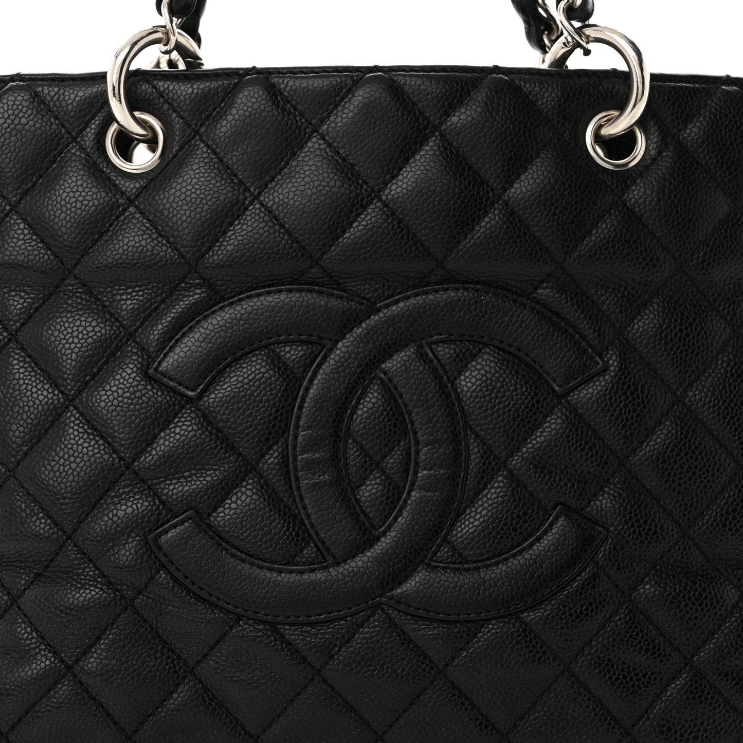 Caviar Quilted Grand Shopping Tote GST Black