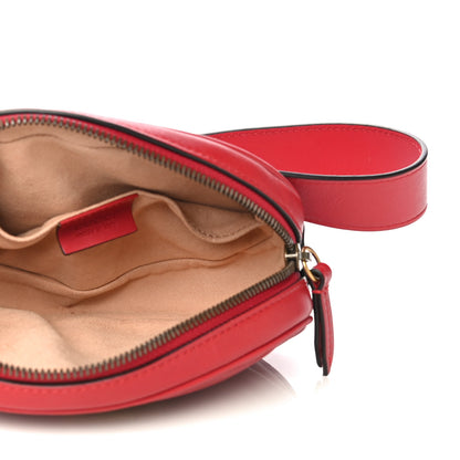 Gucci Calfskin Matelasse GG Marmont Belt Bag 75 30 Hibiscus Red 8 of 14