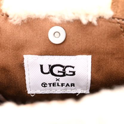 Telfar X UGG Suede Shearling Small Shopping Bag Chestnut 6 of 9