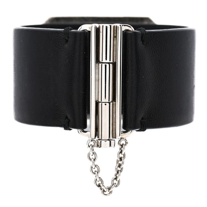 Chanel Calfskin Crystal CC Cuff Bracelet S Black 3 of 4