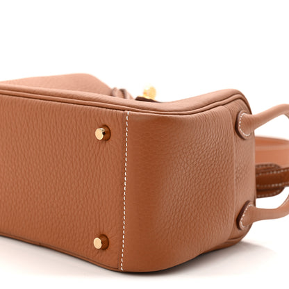 Hermes Taurillon Clemence Mini Lindy 20 Gold 10 of 11