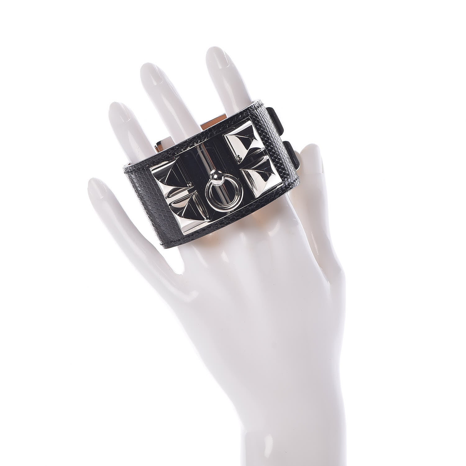 Hermes Lizard Collier De Chien CDC Bracelet Black 2 of 7