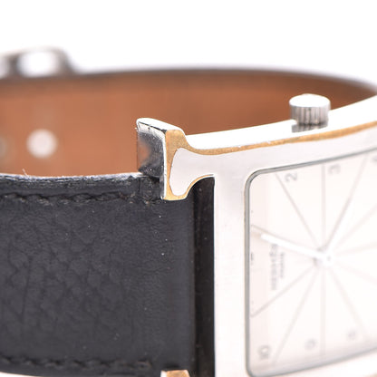 Hermes Stainless Steel Courchevel 26mm Heure H Hour Quartz Watch Noir 12 of 15