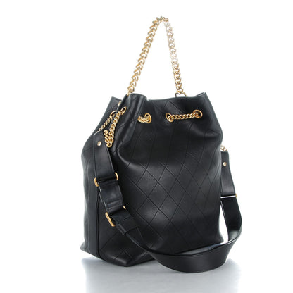 Chanel Calfskin Quilted Small On My Shoulder Drawstring Bag Black 3 of 8