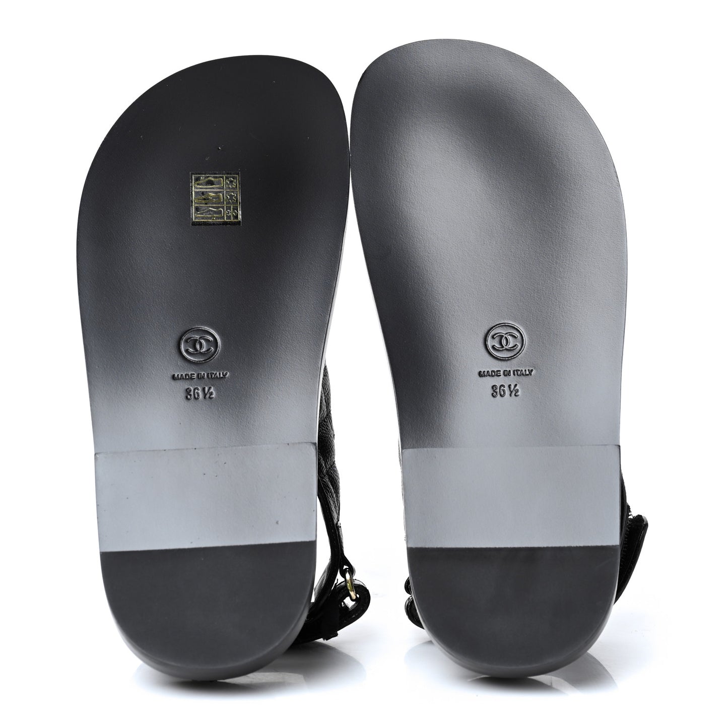 Grained Calfskin Velcro Dad Sandals 36.5 Black