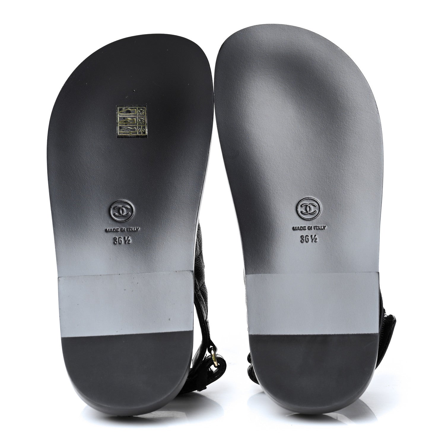 Chanel Grained Calfskin Velcro Dad Sandals 36.5 Black 5 of 8