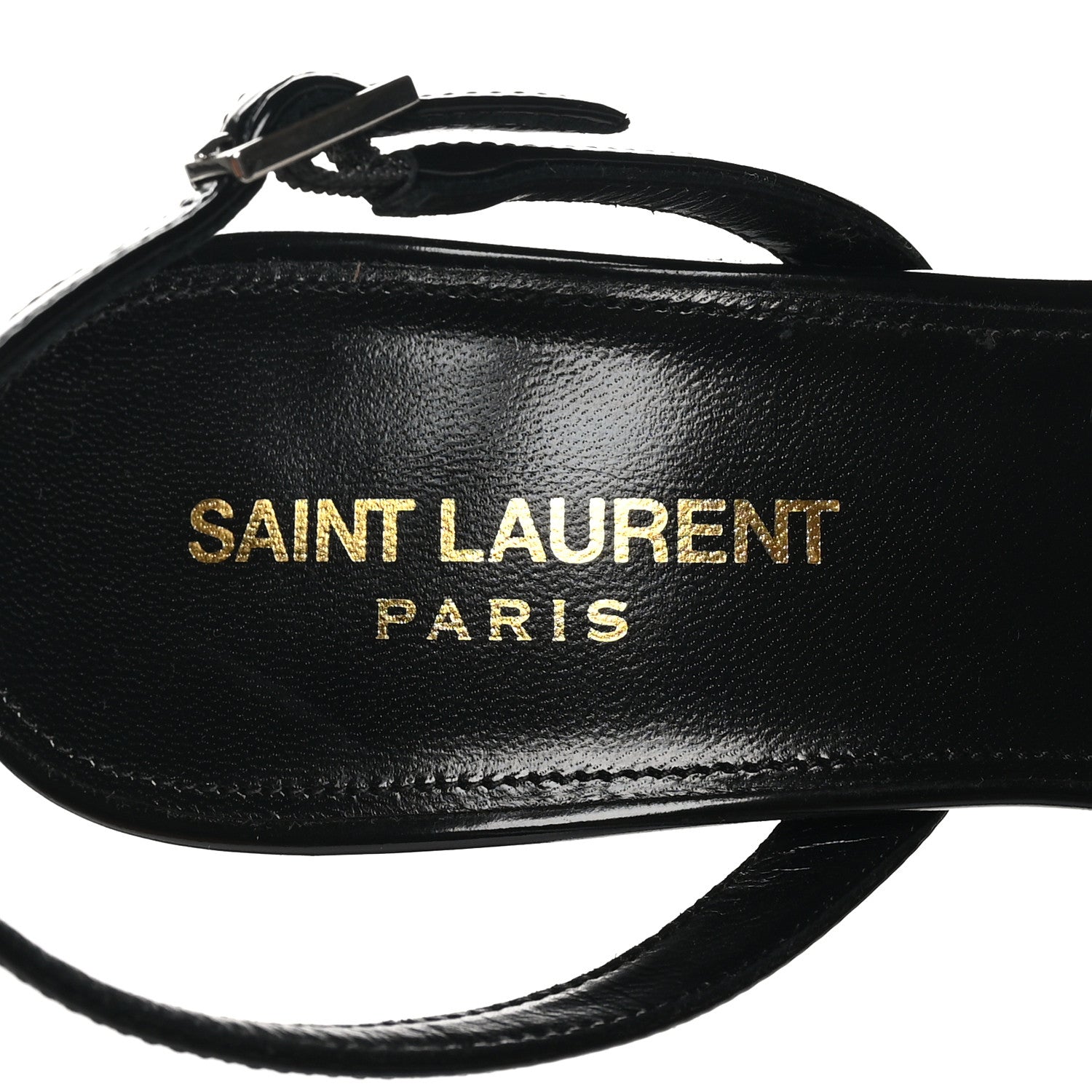 Saint Laurent Patent Calfskin Opyum 110 Sandals 37 Black 7 of 9