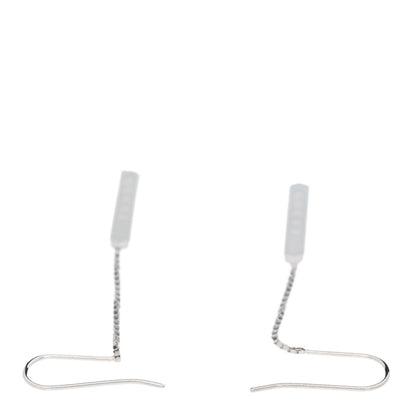 Gucci 18K White Gold Bar Drop Earrings 3 of 4