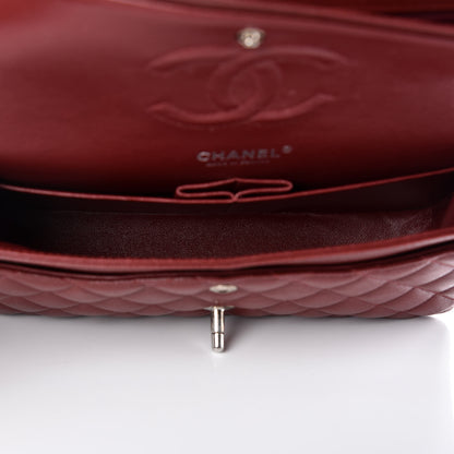 Chanel Caviar Quilted Medium Double Flap Dark Red 6 of 13