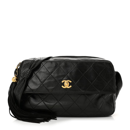 Chanel Lambskin Quilted Tassel Camera Case Black 1 of 13