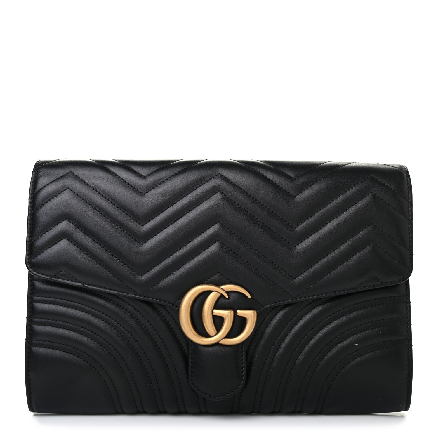 Gucci Calfskin Matelasse GG Marmont Clutch Black 1 of 21