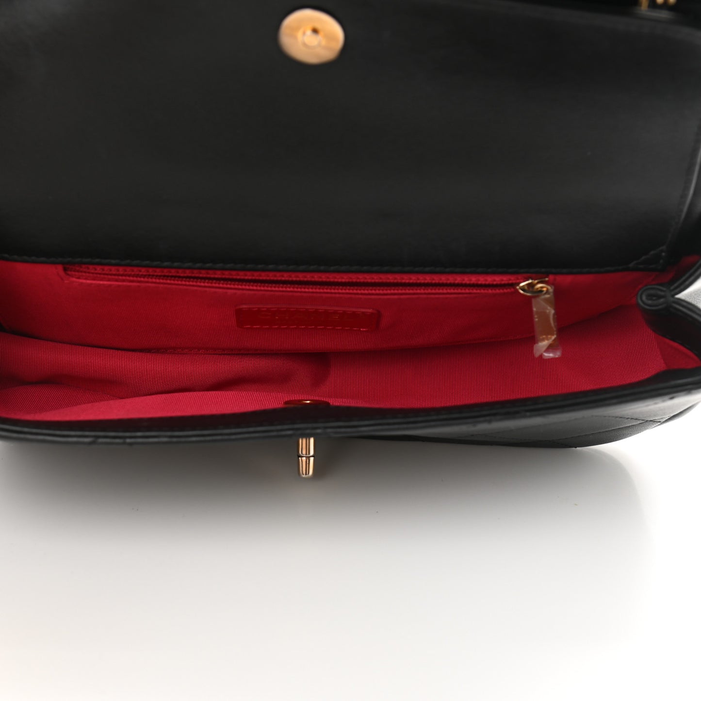 Lambskin Small A Real Catch Flap Bag Black