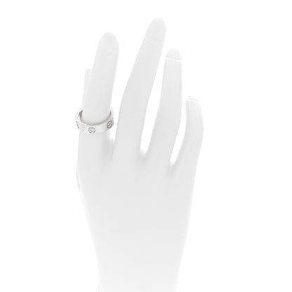 Cartier 18K White Gold 3 Diamond 5.5mm LOVE Ring 55 7.25 2 of 5