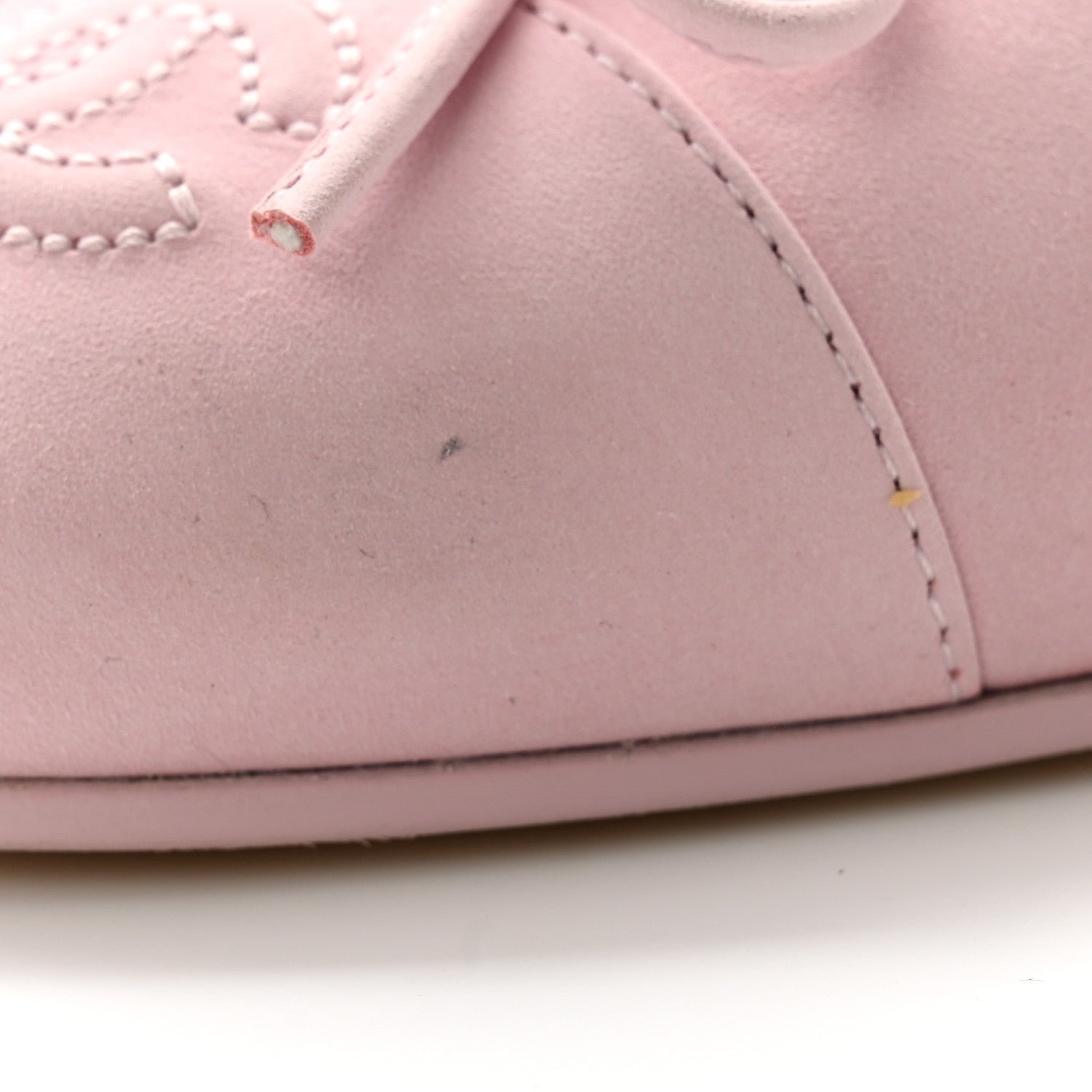 Chanel Suede Calfskin Cap Toe CC Ballerina Flats 38.5 Light Pink 9 of 9
