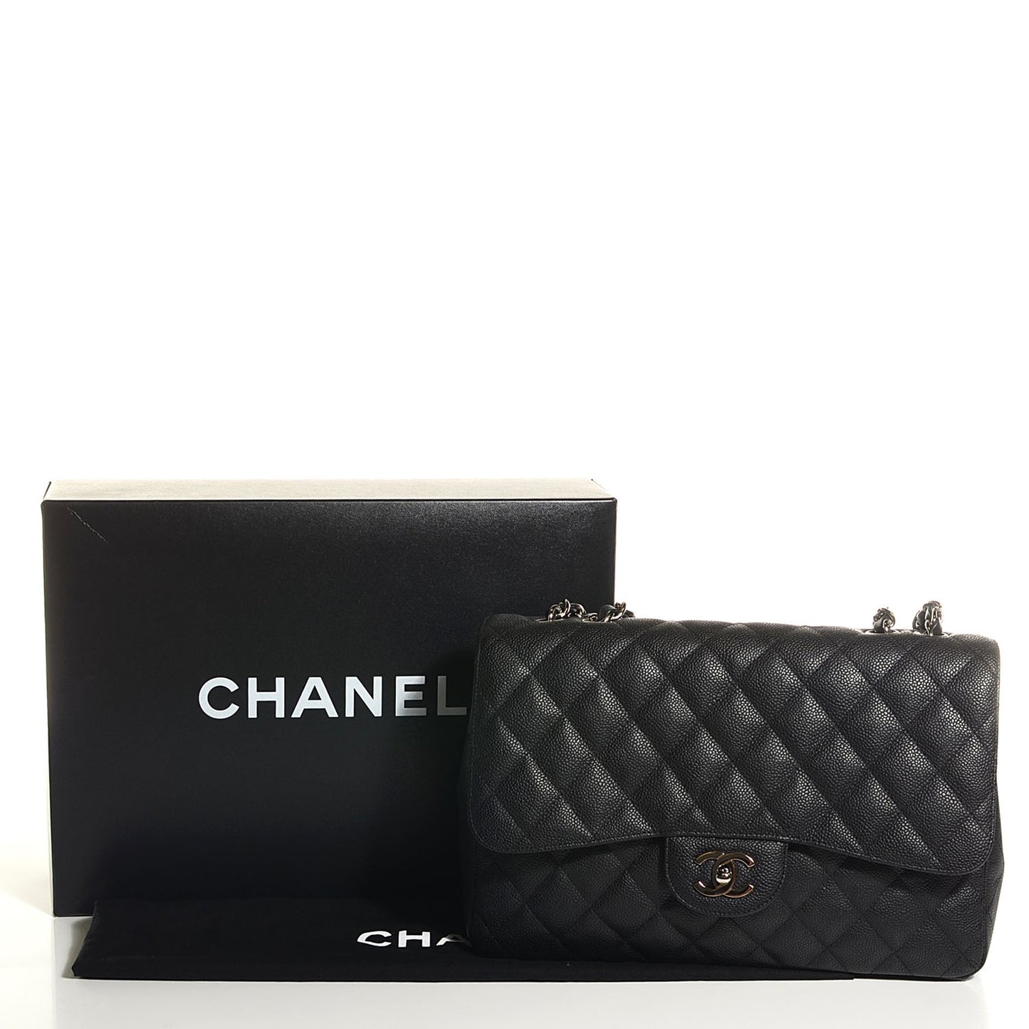 Caviar Quilted Jumbo Single Flap Black