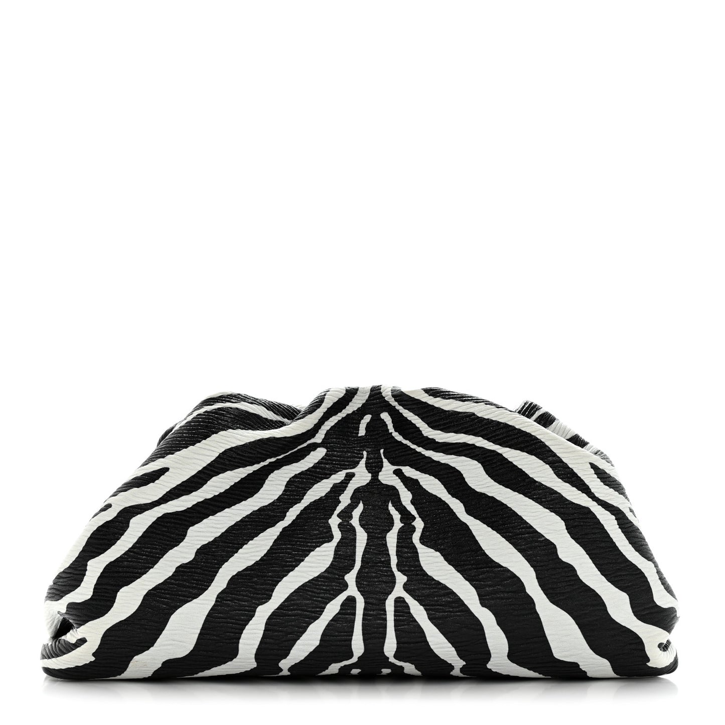 Nappa Zebra Print The Pouch Oversized Clutch White Black