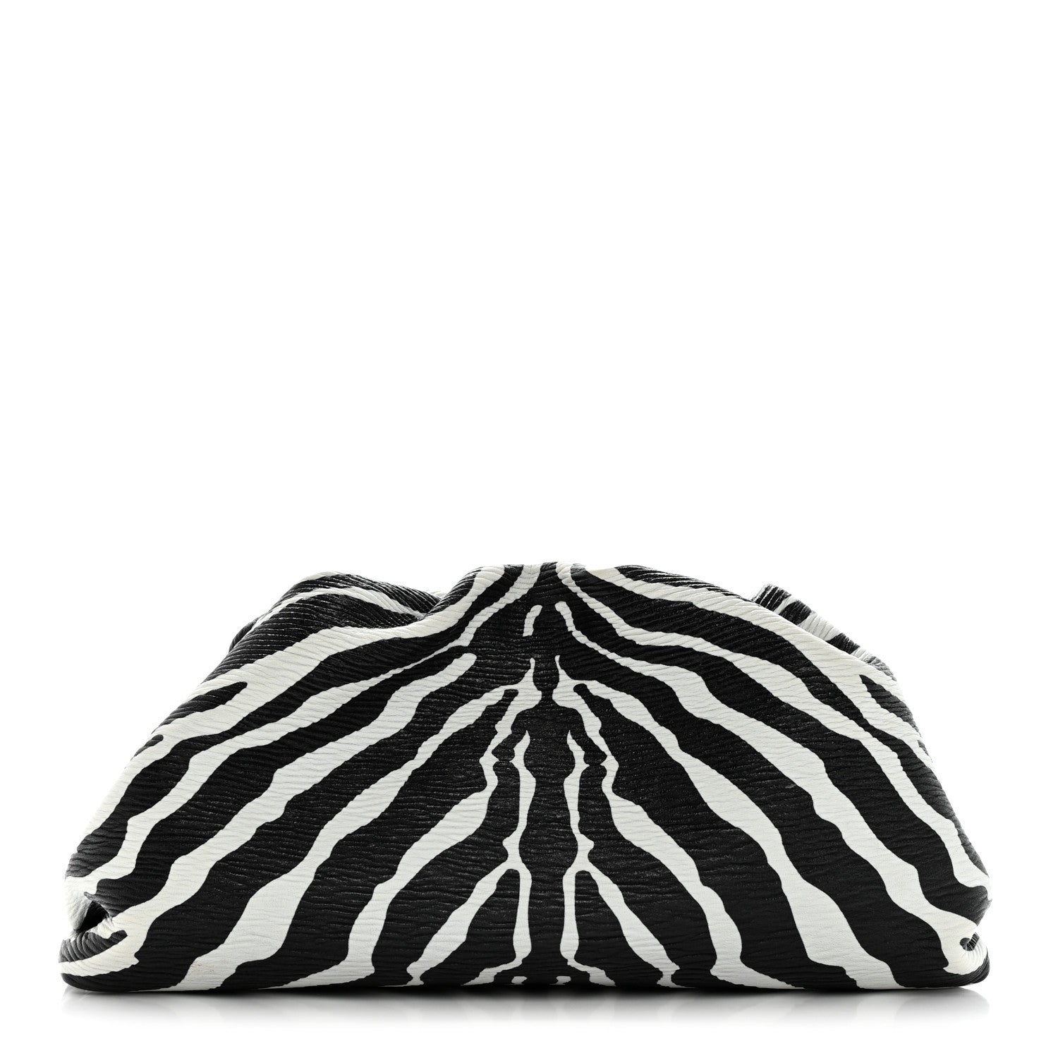 Bottega Veneta Nappa Zebra Print The Pouch Oversized Clutch White Black 1 of 8