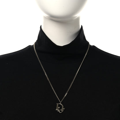 Christian Dior Oblique Pendant Necklace Silver Gold 2 of 6
