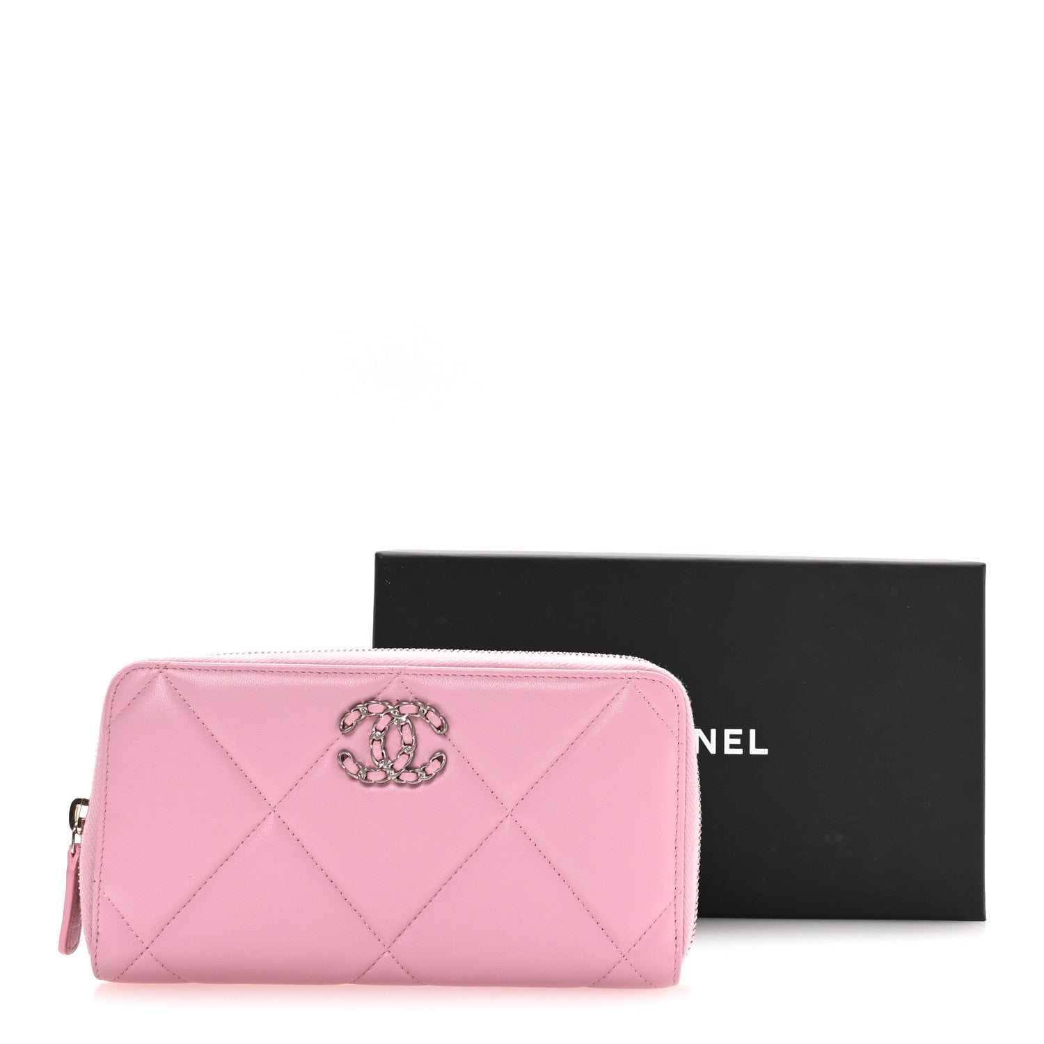 Chanel Lambskin Quilted 19 Long Zipped Around Wallet Pink 9 of 9