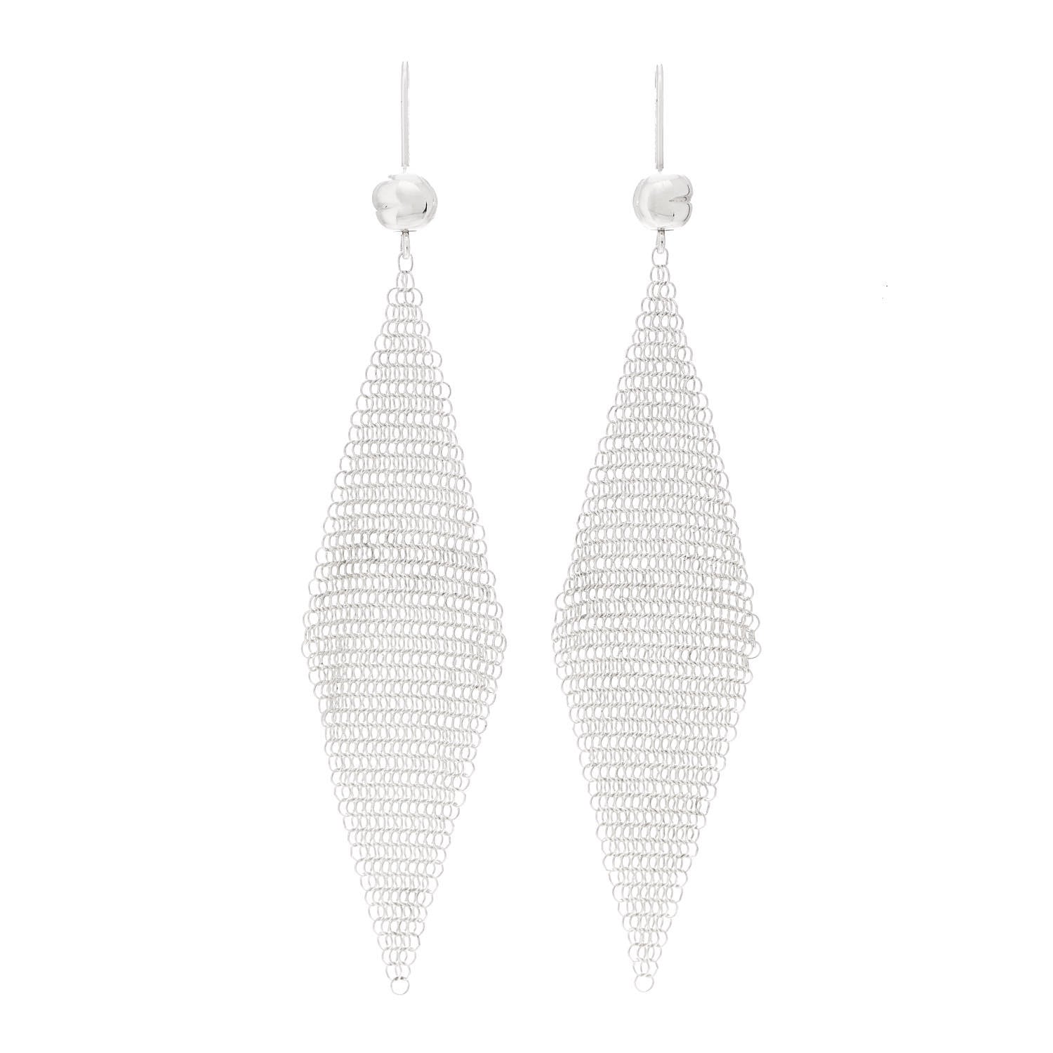 Tiffany Sterling Silver Elsa Peretti Mesh Earrings 1 of 6