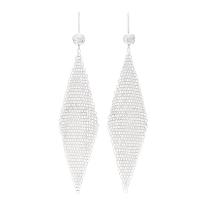 Tiffany Sterling Silver Elsa Peretti Mesh Earrings 1 of 6