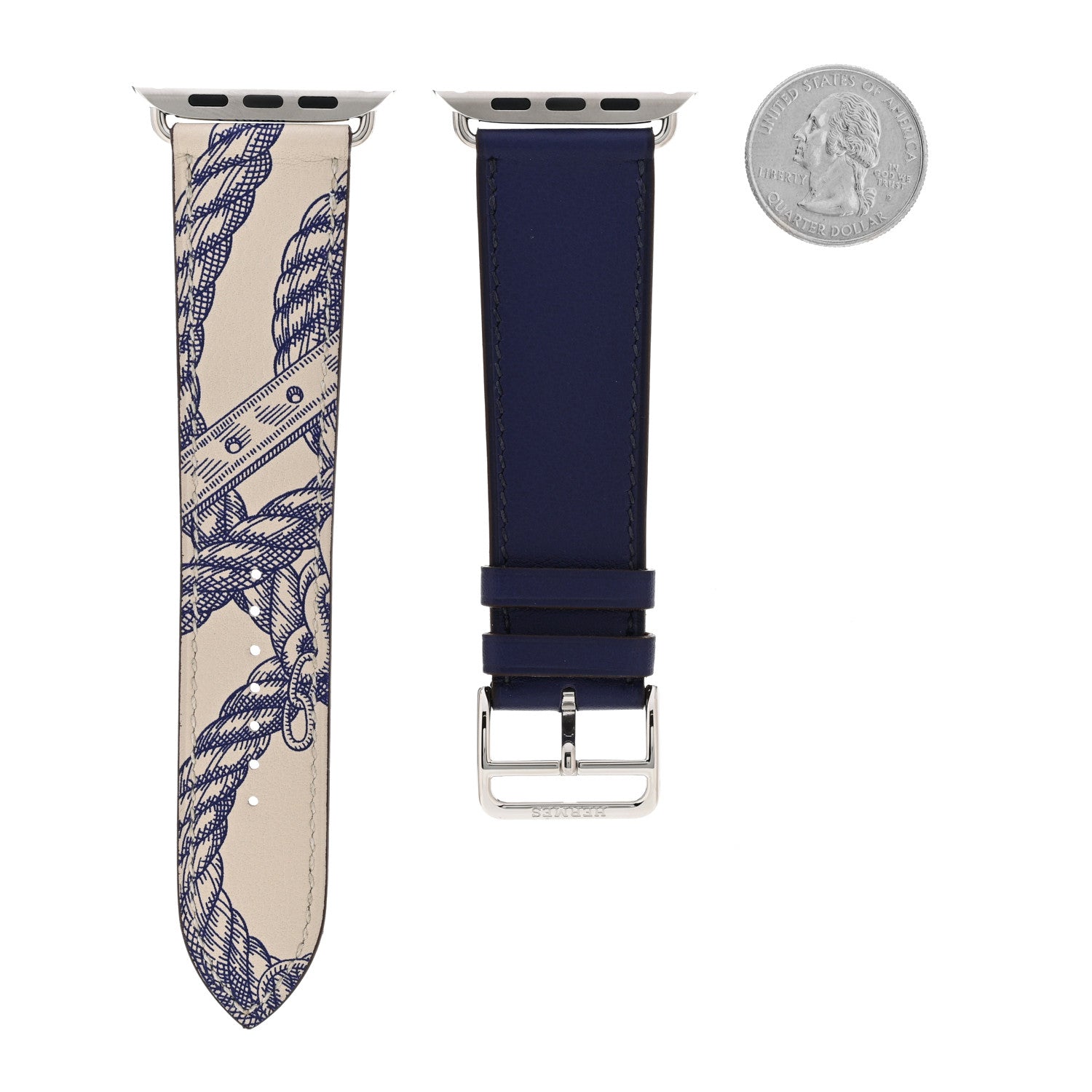 Hermes Swift Circuit 24 45mm Apple Watch Single Tour Band Encre Beton 2 of 7