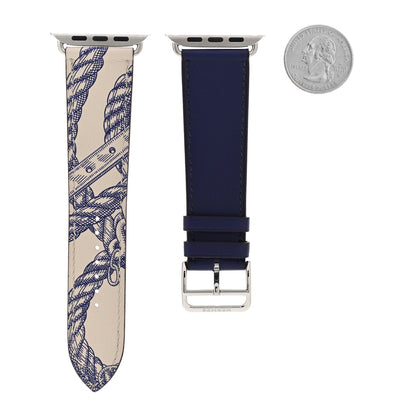 Hermes Swift Circuit 24 45mm Apple Watch Single Tour Band Encre Beton 2 of 7