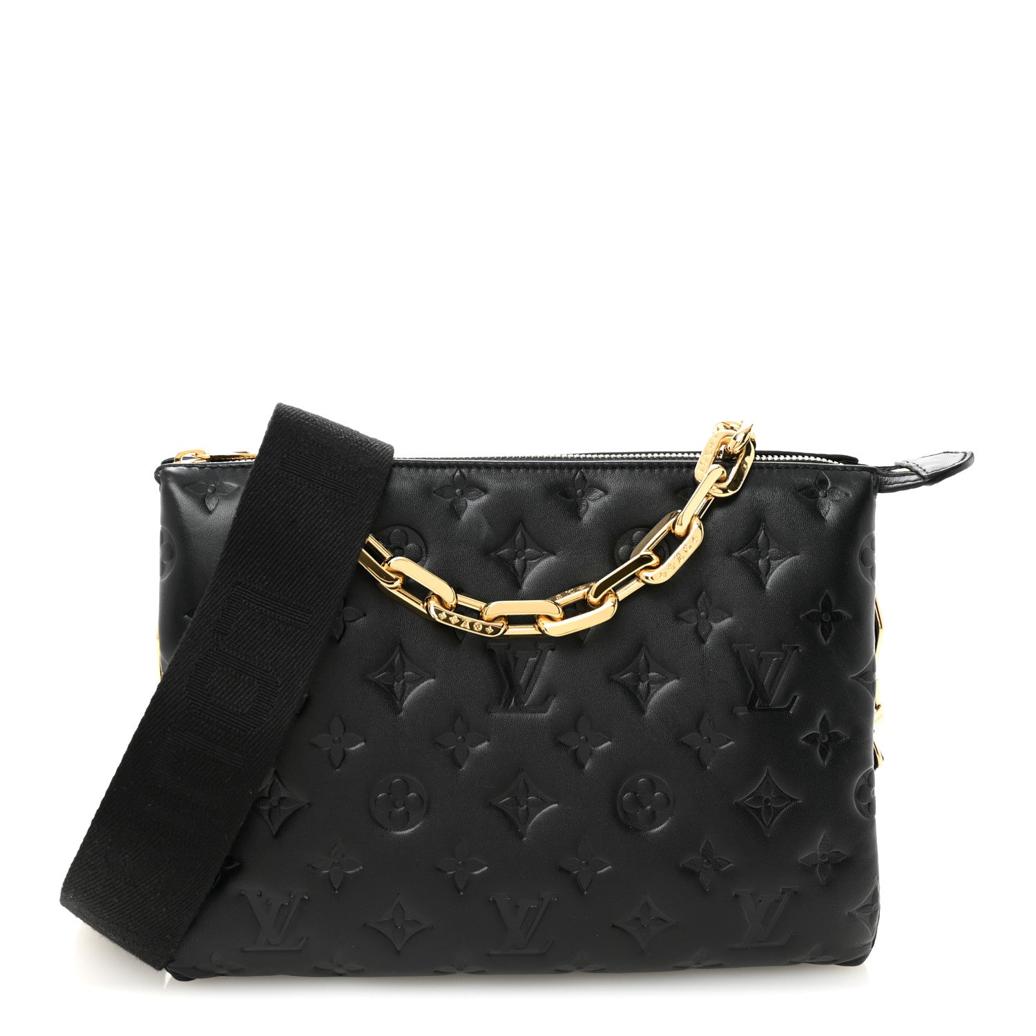 Louis Vuitton Lambskin Embossed Monogram Coussin PM Black 1 of 11