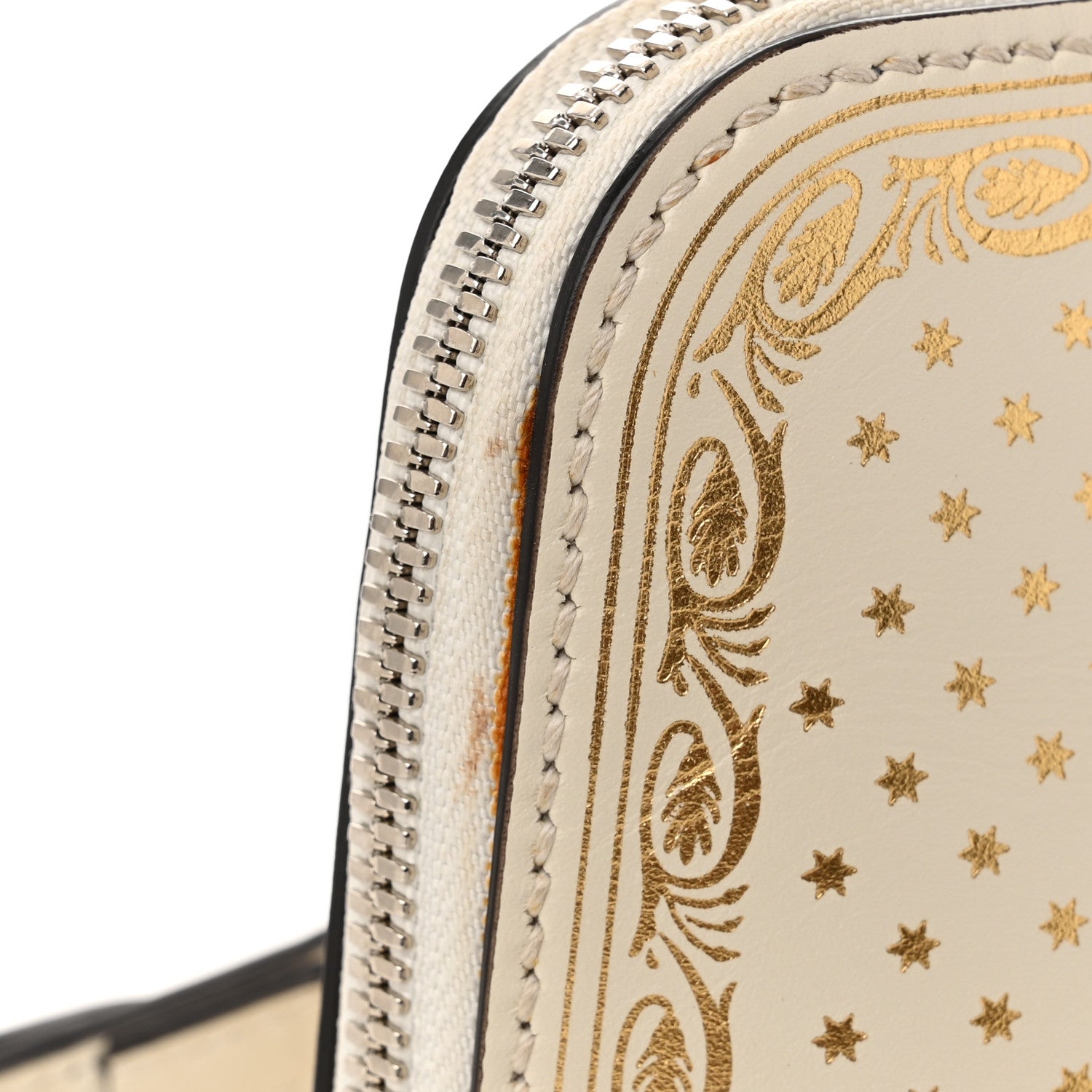 Gucci X SEGA Calfskin GUCCY Stars Mini Dome Shoulder Bag Mystic White Gold 12 of 13