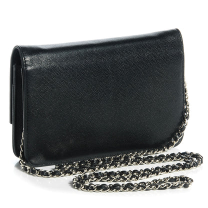 Chanel Caviar Sevruga Wallet On Chain WOC Black 3 of 8