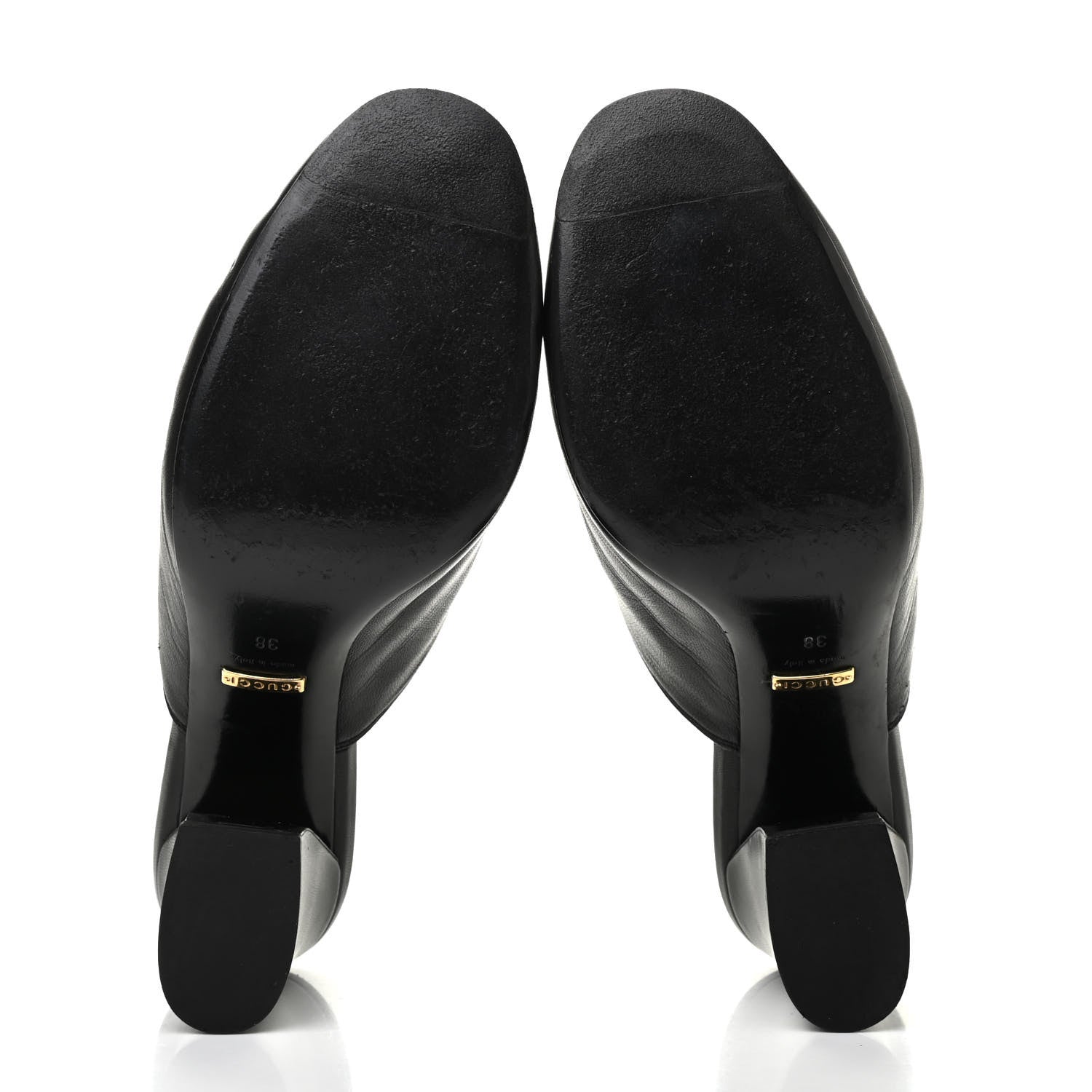 Gucci Malaga Kid Horsebit Princetown Mid Heel Mules 38 Black 5 of 11