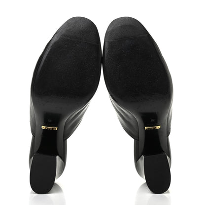 Gucci Malaga Kid Horsebit Princetown Mid Heel Mules 38 Black 5 of 11
