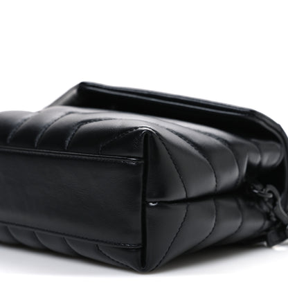 Saint Laurent Calfskin Y Quilted Monogram Monochrome Toy Loulou Crossbody Bag Black 10 of 10